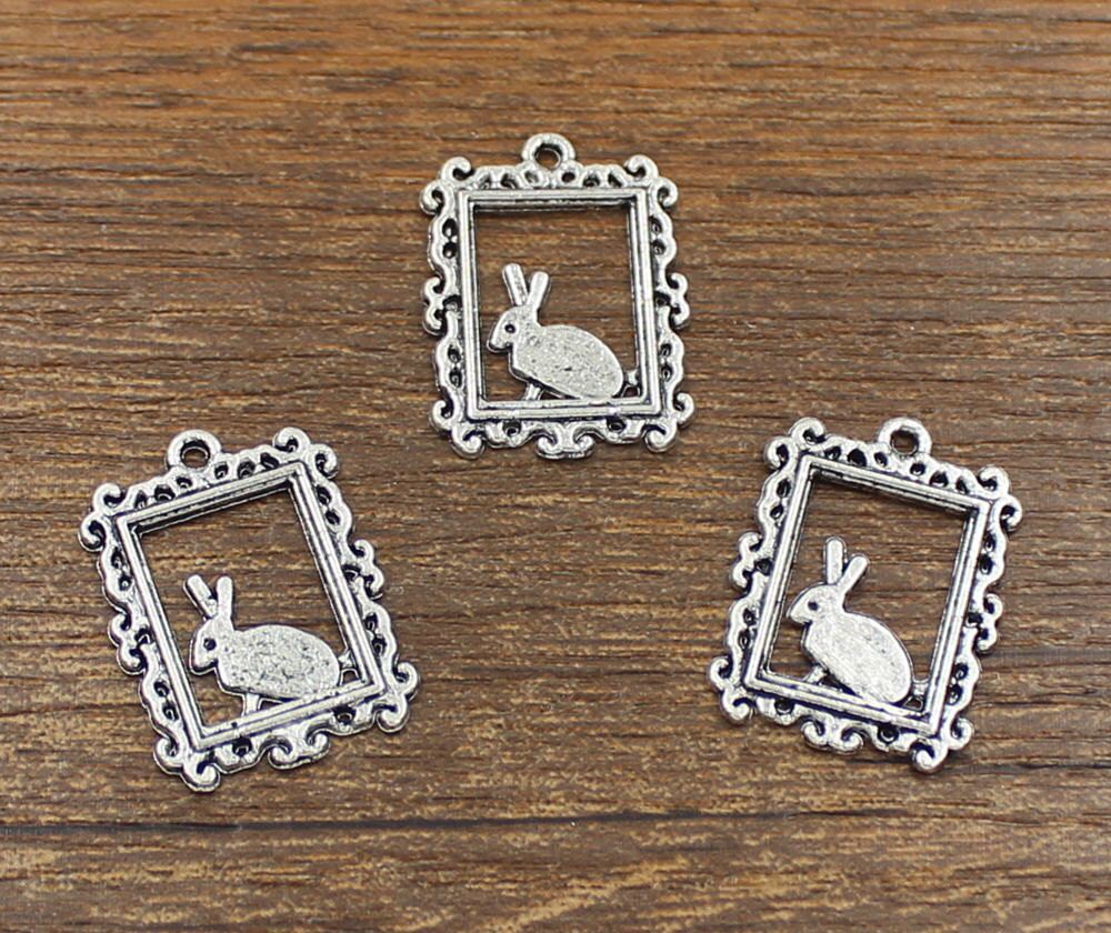 20pcs Rabbit Charms Antique Silver Tone 18x25mm SH382 - Etsy