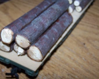 HO Scale Model Railroading REAL WOOD Wooden Logs (10pcs) for the Train Layout ~~ Recycled Christmas Tree