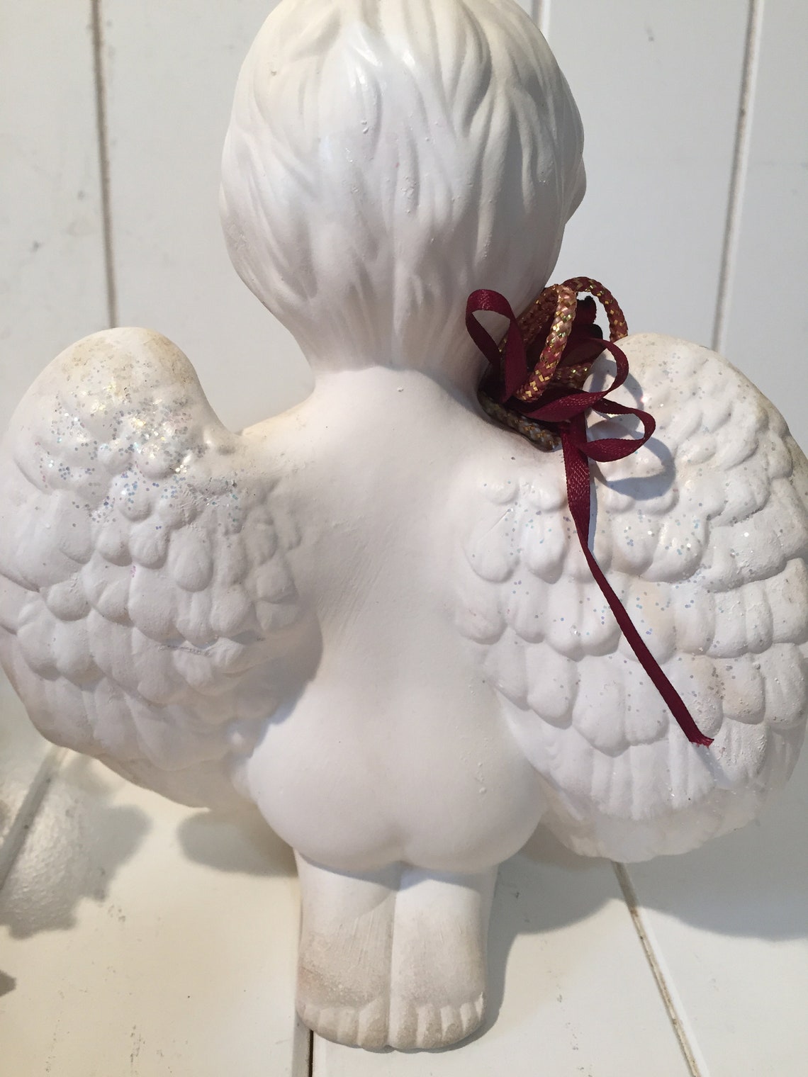 Set Of 2 Cherub Figurines Angel Decor Cherub Shelf Sitters Etsy