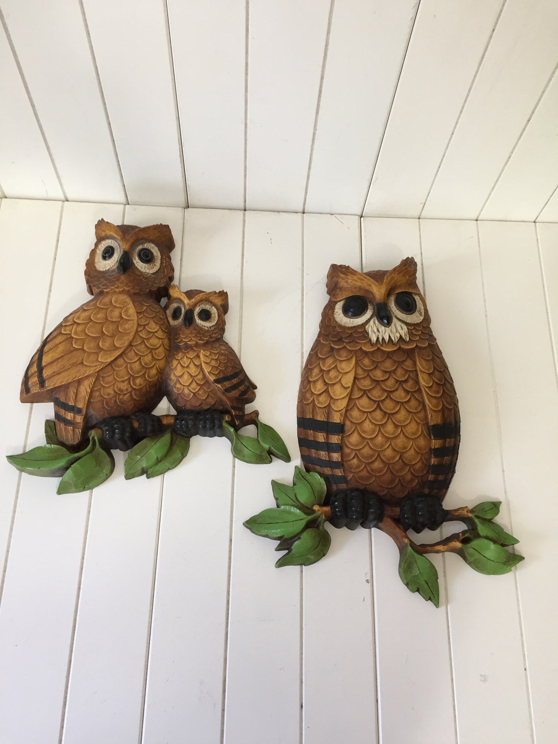 Set Of 2 Homeco Owl Wall Plaques Home Interior Owls ...