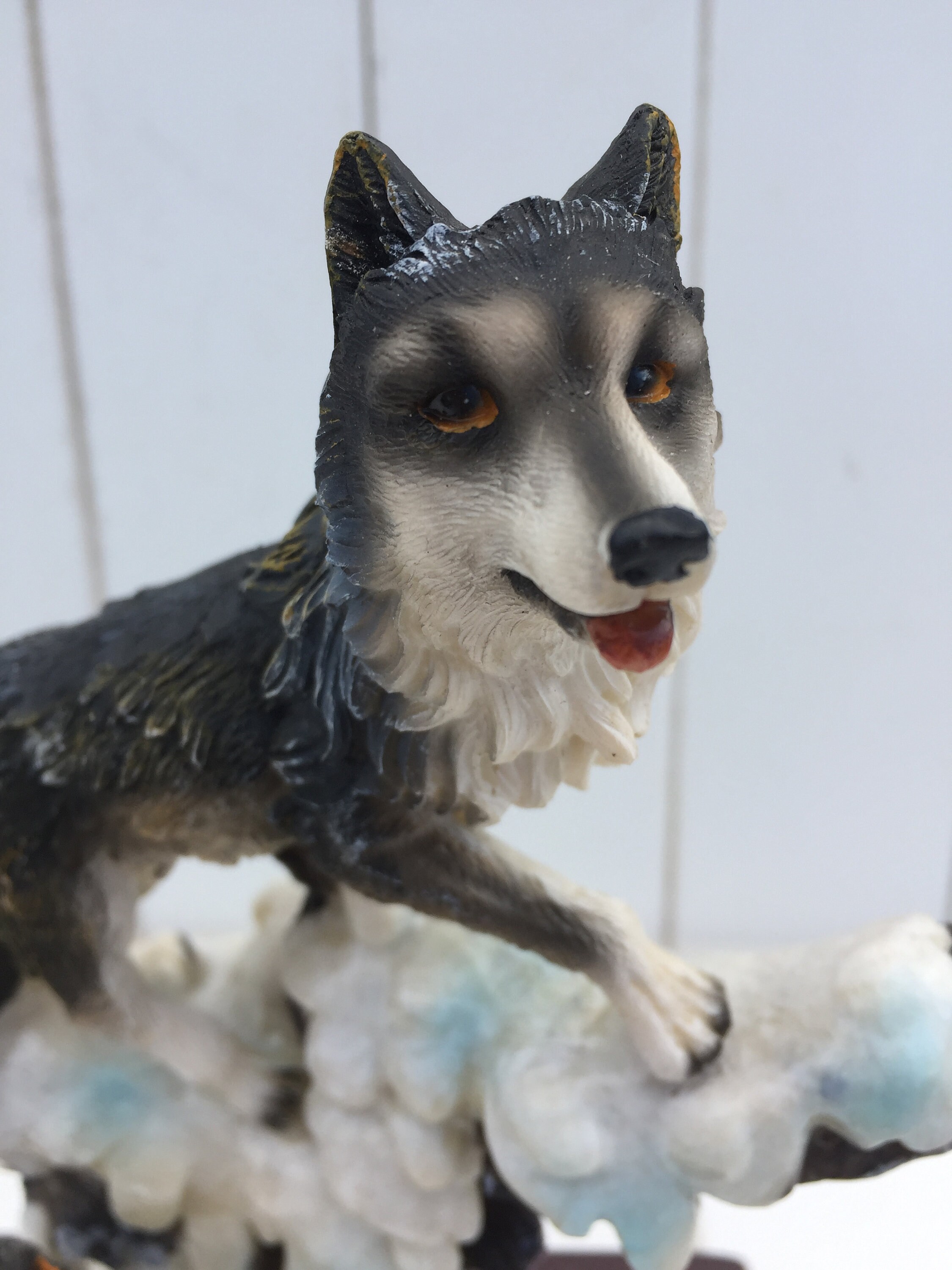 painted wolf figurines