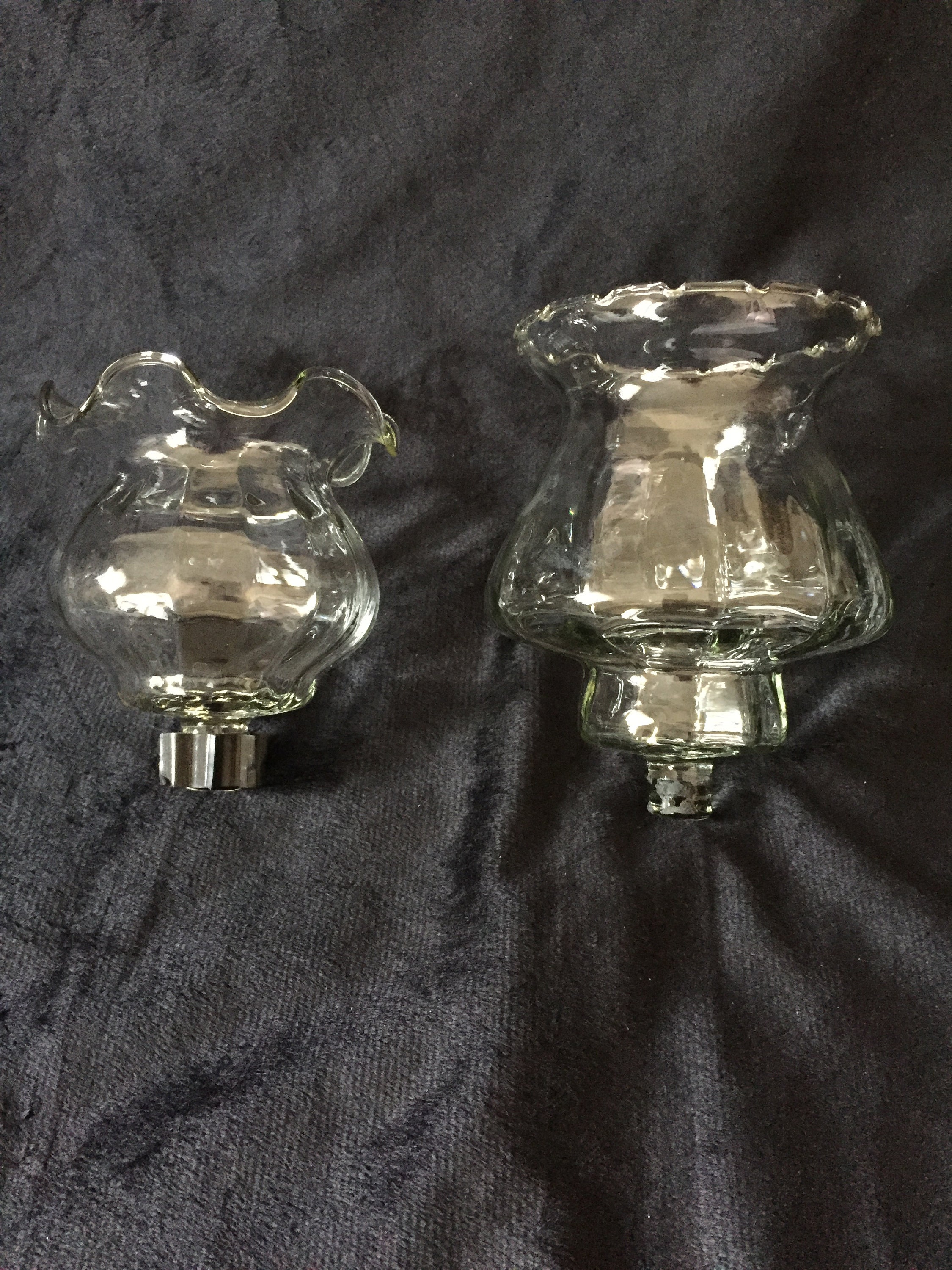Set Of 2 Clear Glass Votive Candle Globes Candle Holder Etsy