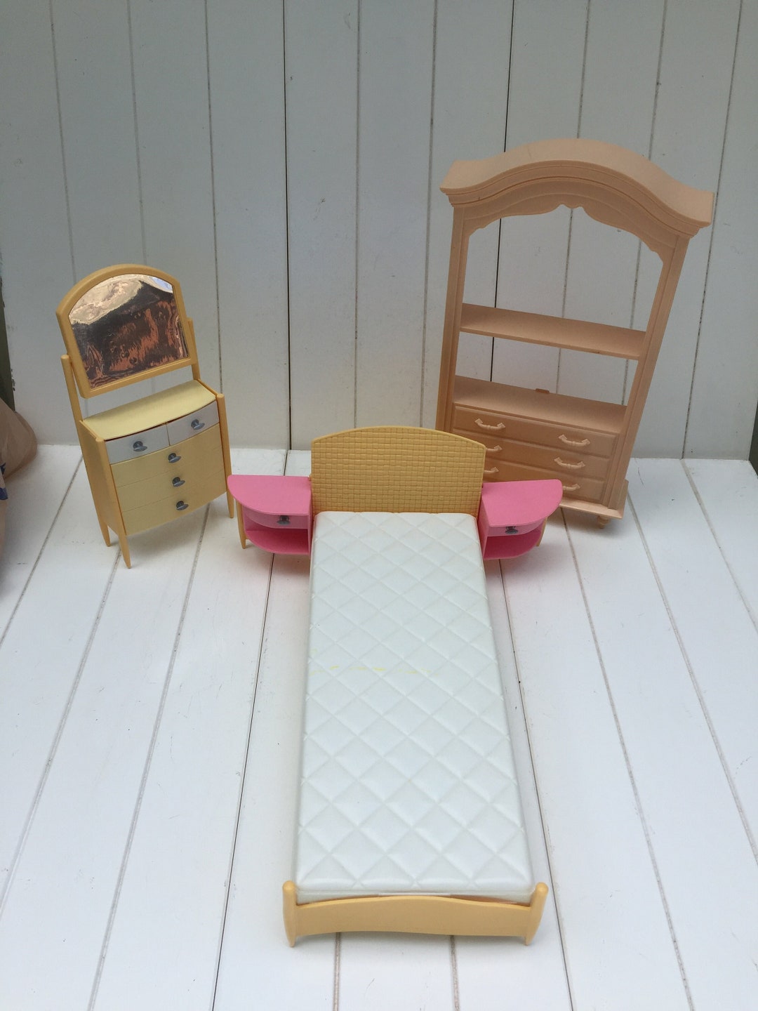3pc Barbie Bedroom Set, Doll Furniture, Doll Decor, Barbie Bedroom Decor, Gift, Barbie House