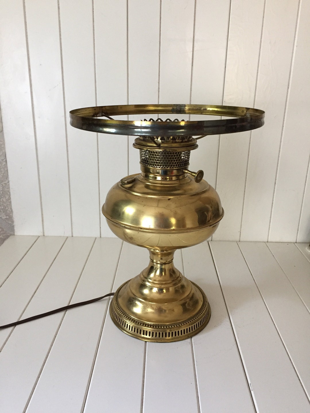 Vintage Rayo Lamp Converted Oil Lamp Base, Vintage Metal Lamp Base