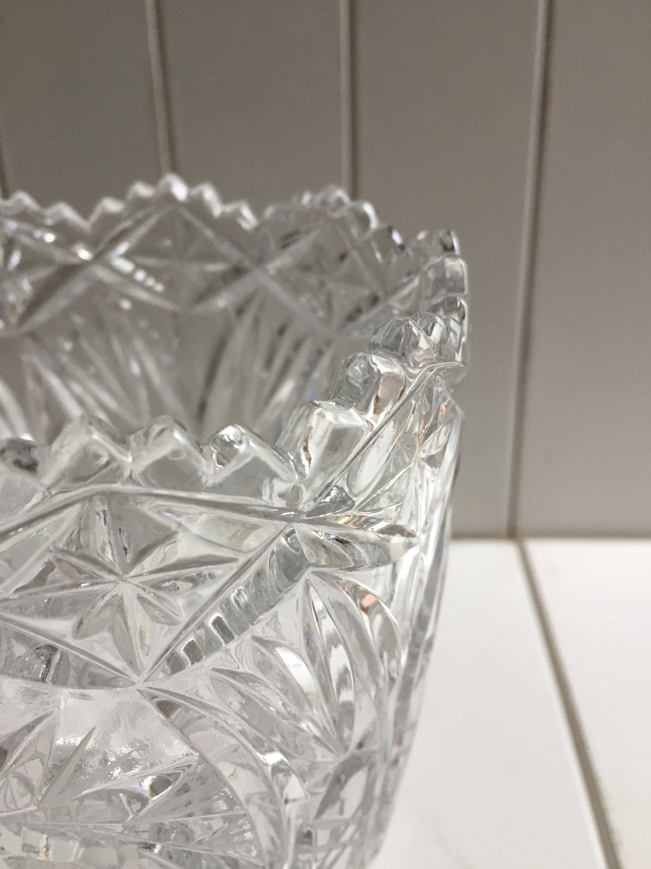 Heavy Lead Crystal Footed Vase Vintage Czechoslovakia Crystal Etsy