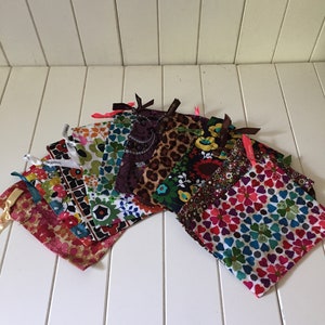 Lot of 3 Brighton Fabric Drawstring Jewelry Pouches