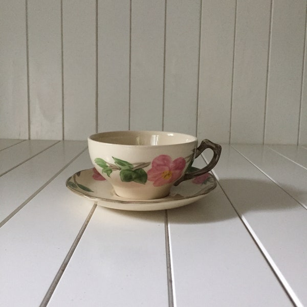 Vintage Franciscan Tea Cup And Saucer Set, Desert Rose Teacup And Saucer, Kitchen Decor, Table Decor,  Gift