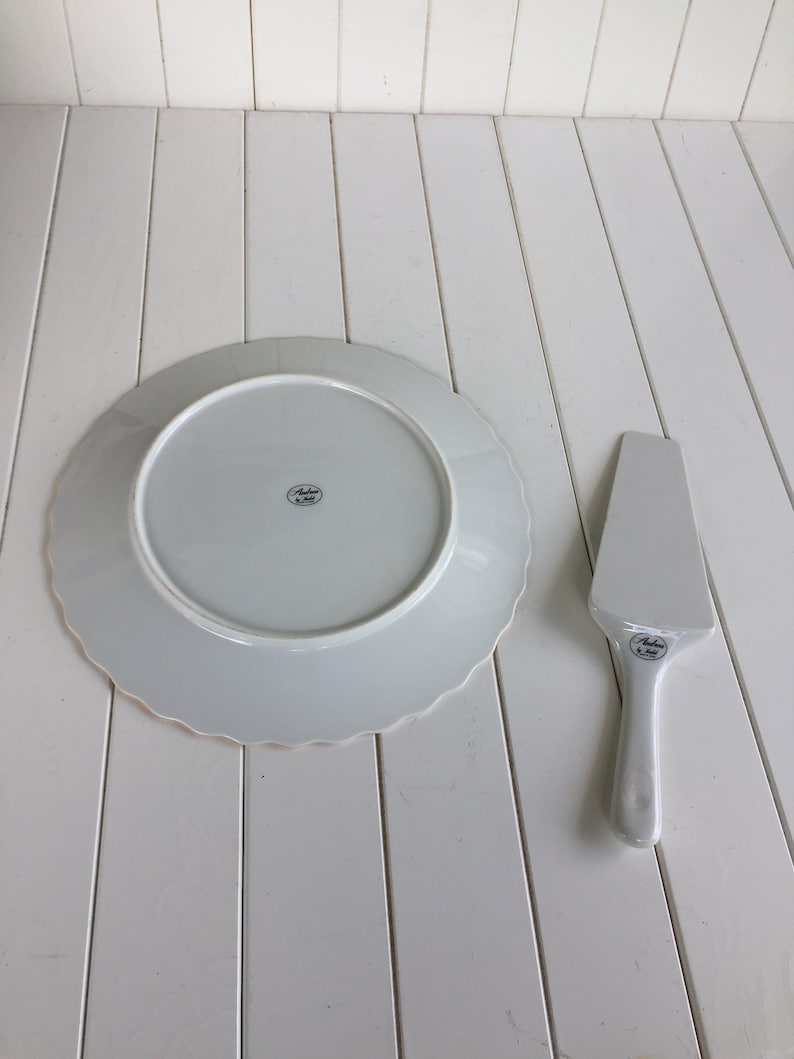 Andrea by Sadek Cake Plate With Server Shabby Chic Cake Etsy