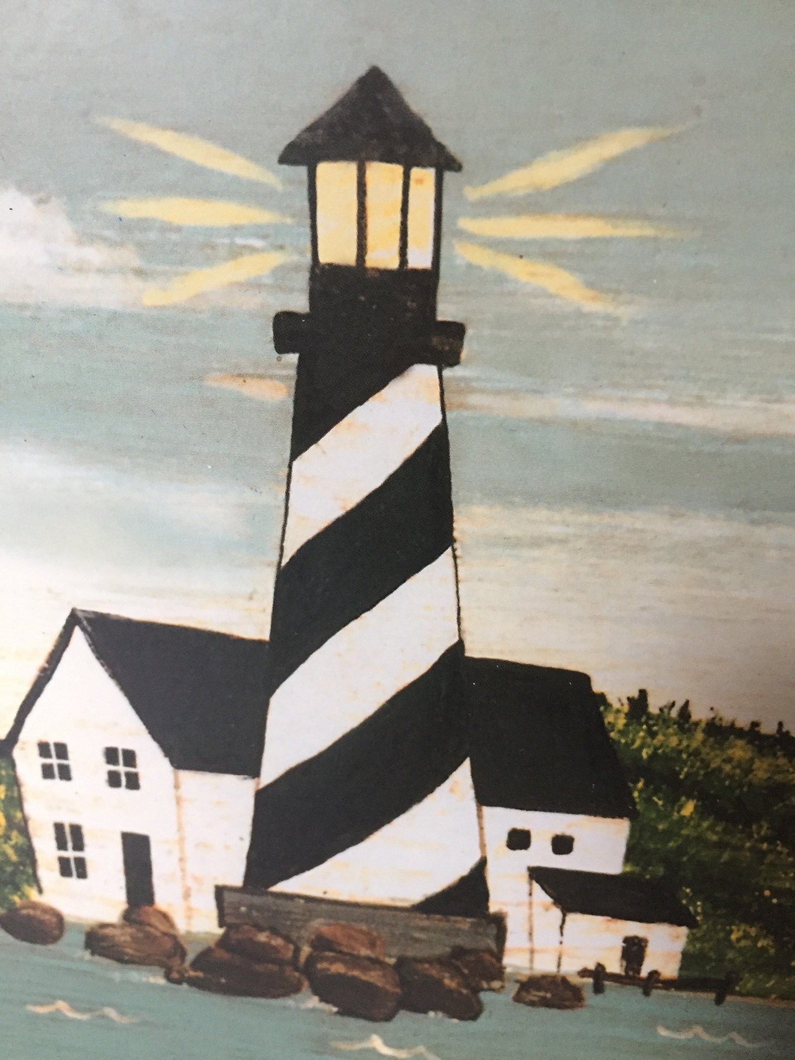 Primitive Style Lighthouse Picture Frame Desktop Picture Etsy