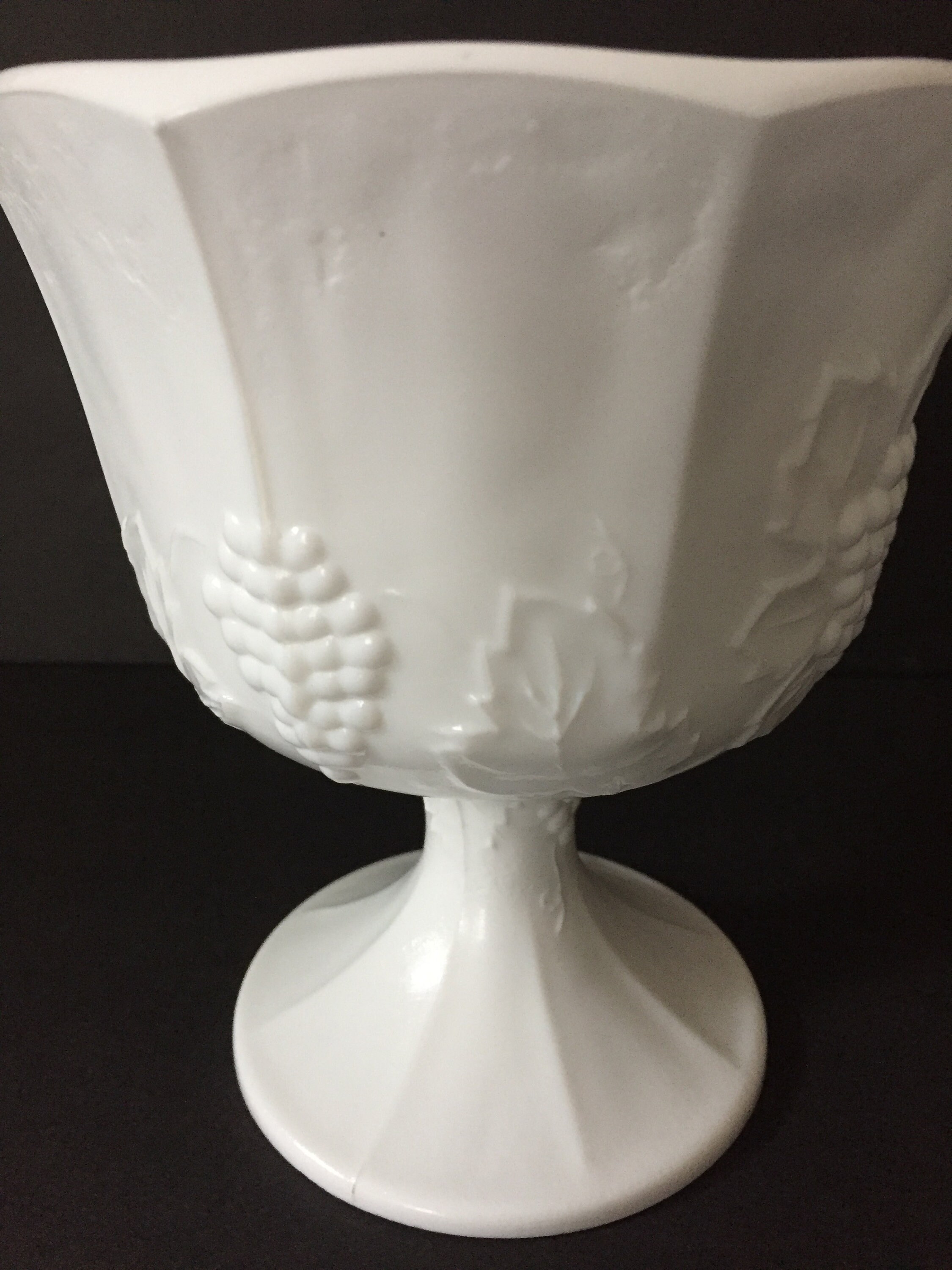 Vintage Milk Glass Harvest Grape Compote Milkglass Compote Etsy