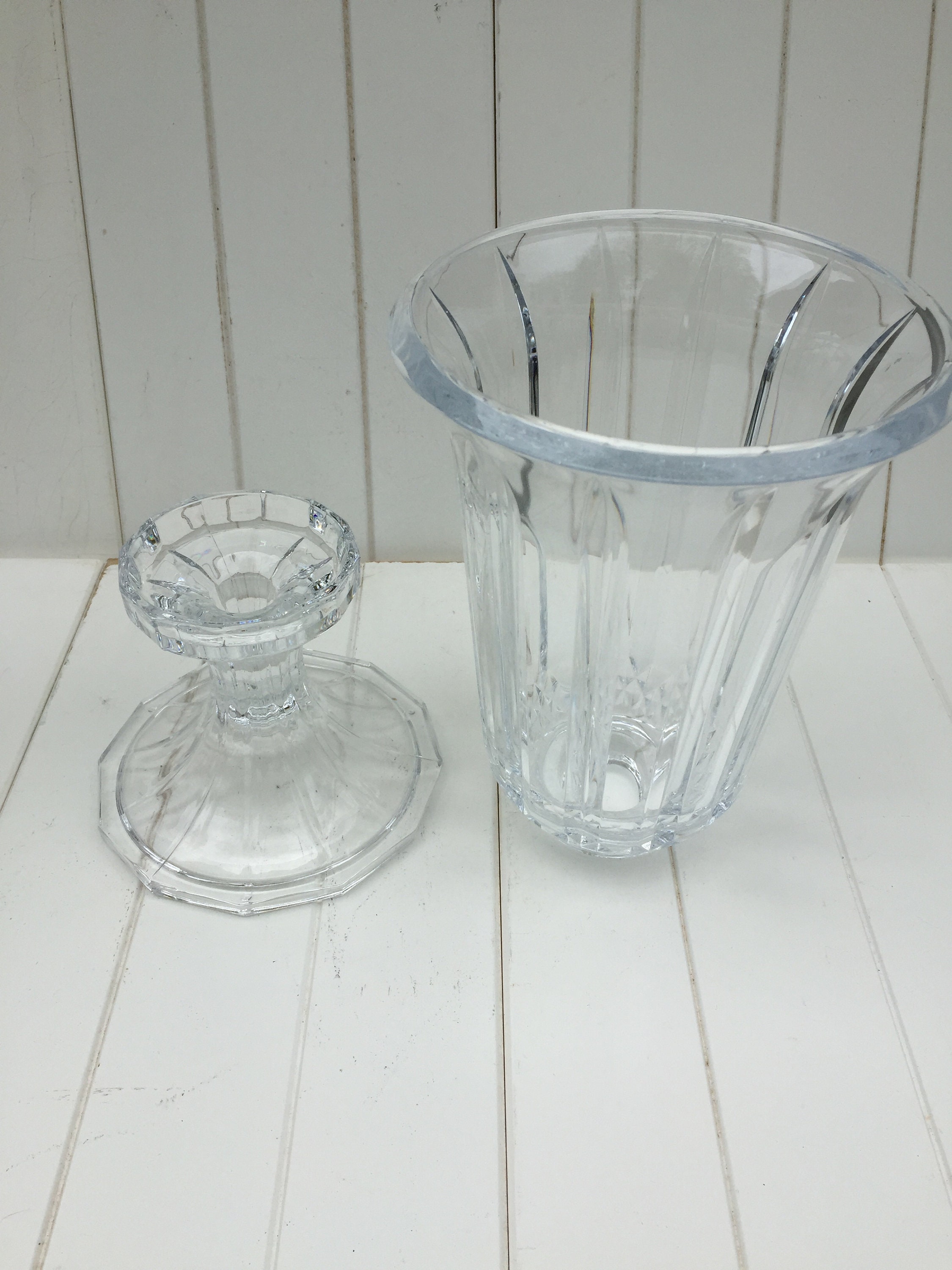 Beautiful Heavy Lead Crystal Glass Candle Holder Centerpiece Etsy