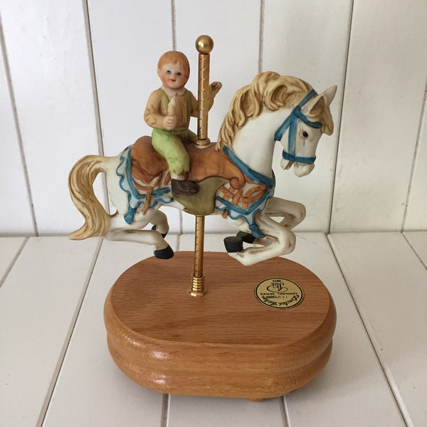 Vintage Carousel Music Box, Vintage Carousel Merry-Go-Round Music Box, Vintage Horse Music Box, Gift