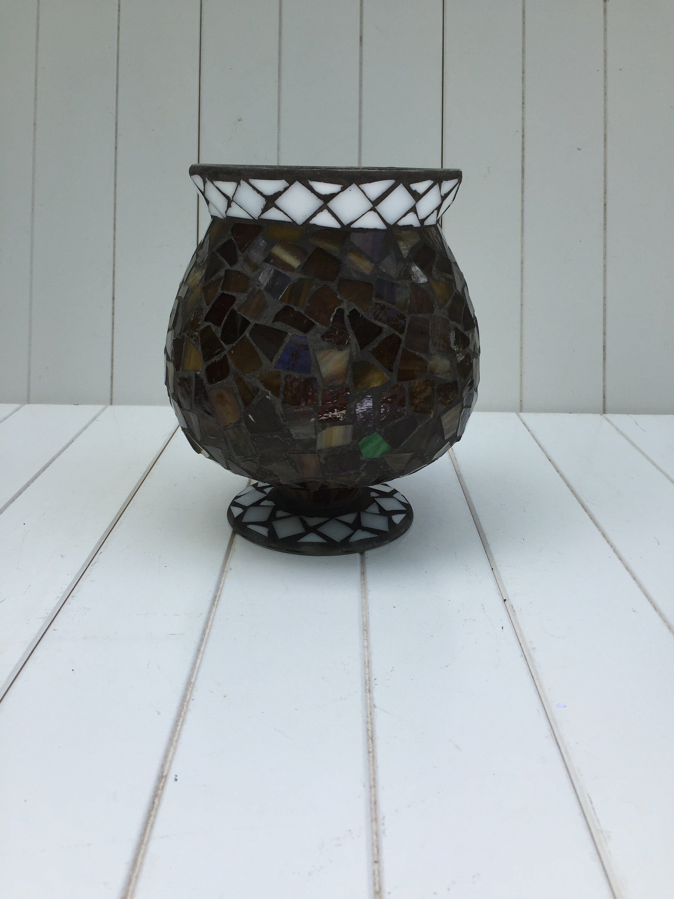 Home Interiors Candle Holder Stained Glass Candle Holders Etsy