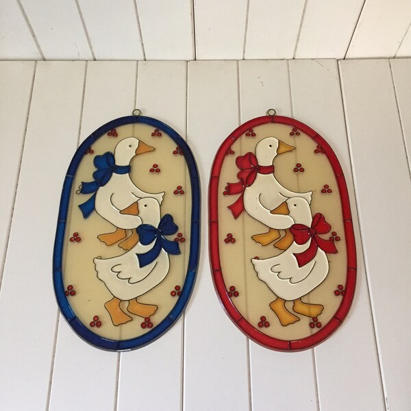 Vintage Duck Or Goose Suncatchers, Window Decor, Gift