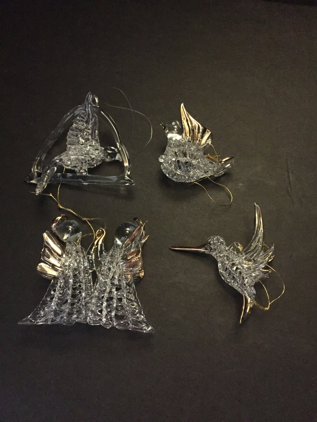 Vintage Set of 4 Blown Glass Ornaments Vintage Ornaments Etsy