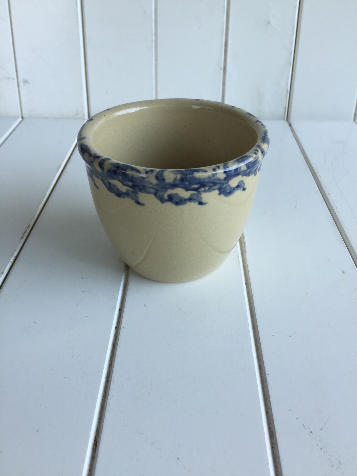 Vintage Roseville Spongeware 10 Oz. Crock Bowl Vintage Crock Etsy