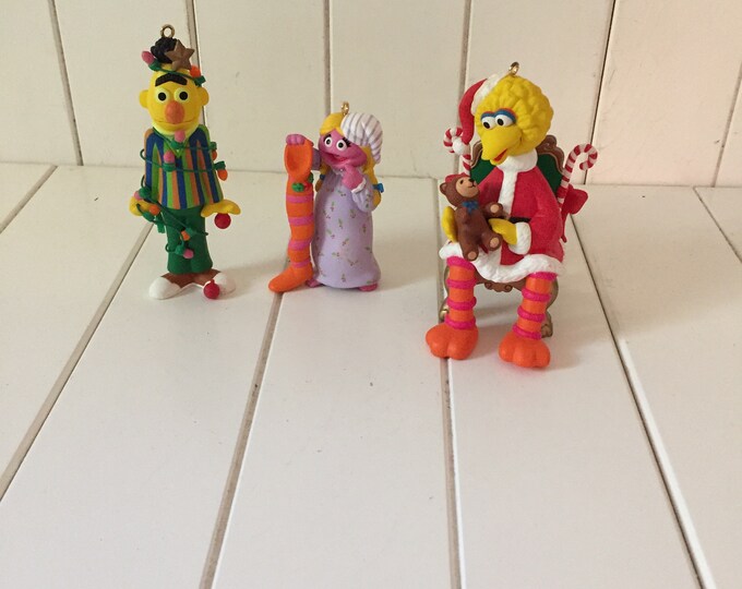 1990s Jim Henson Grolier Ornaments, Sesame Street Ornaments, Christmas Ornaments, Stocking
