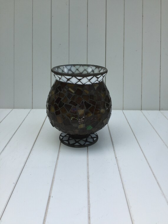 Home Interiors Candle Holder Stained Glass Candle Holders Etsy