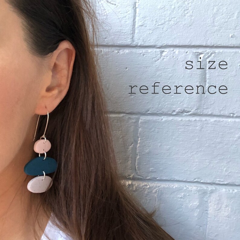 hook earrings in terra cotta Polymer clay statement earrings black and ivory