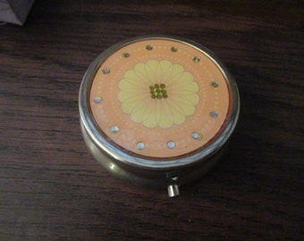 Decorative Metal Pill Box / Pill Pot