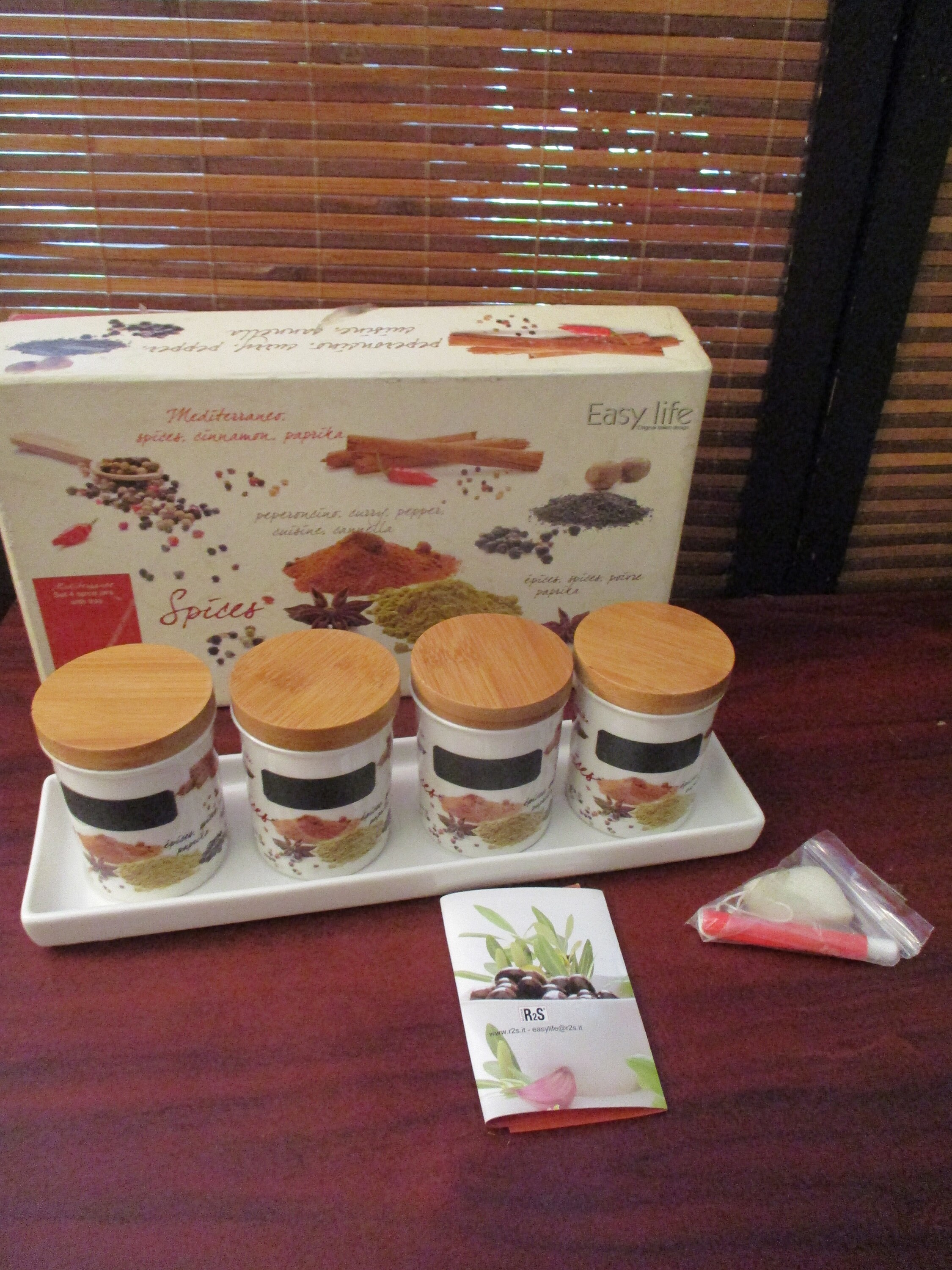 Set of Four Ceramic Spice Pots With Stand Etsy UK