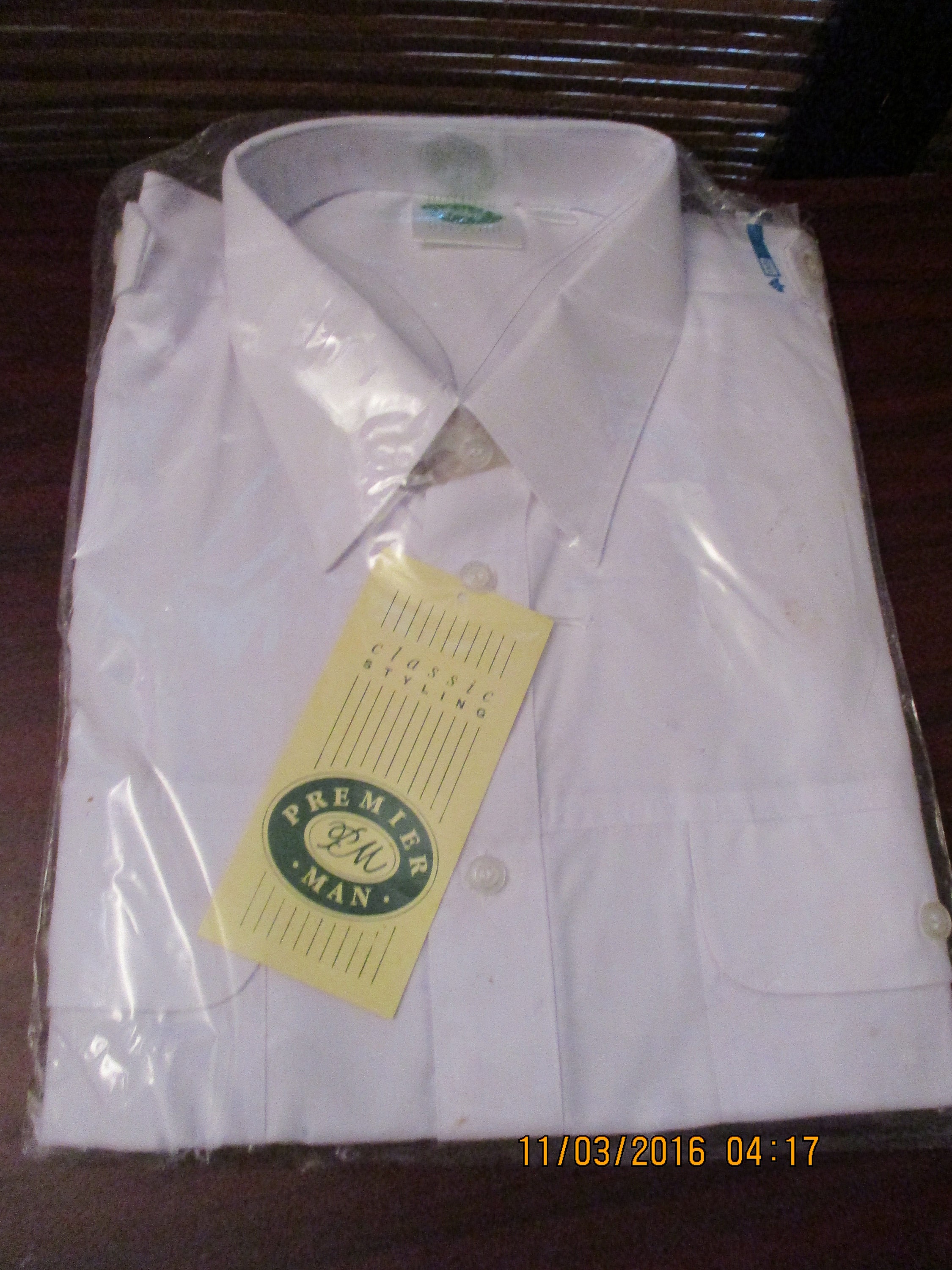 Image of Vintage Premier Man Mens Shirt Size 17" | 43cm White New Old Stock