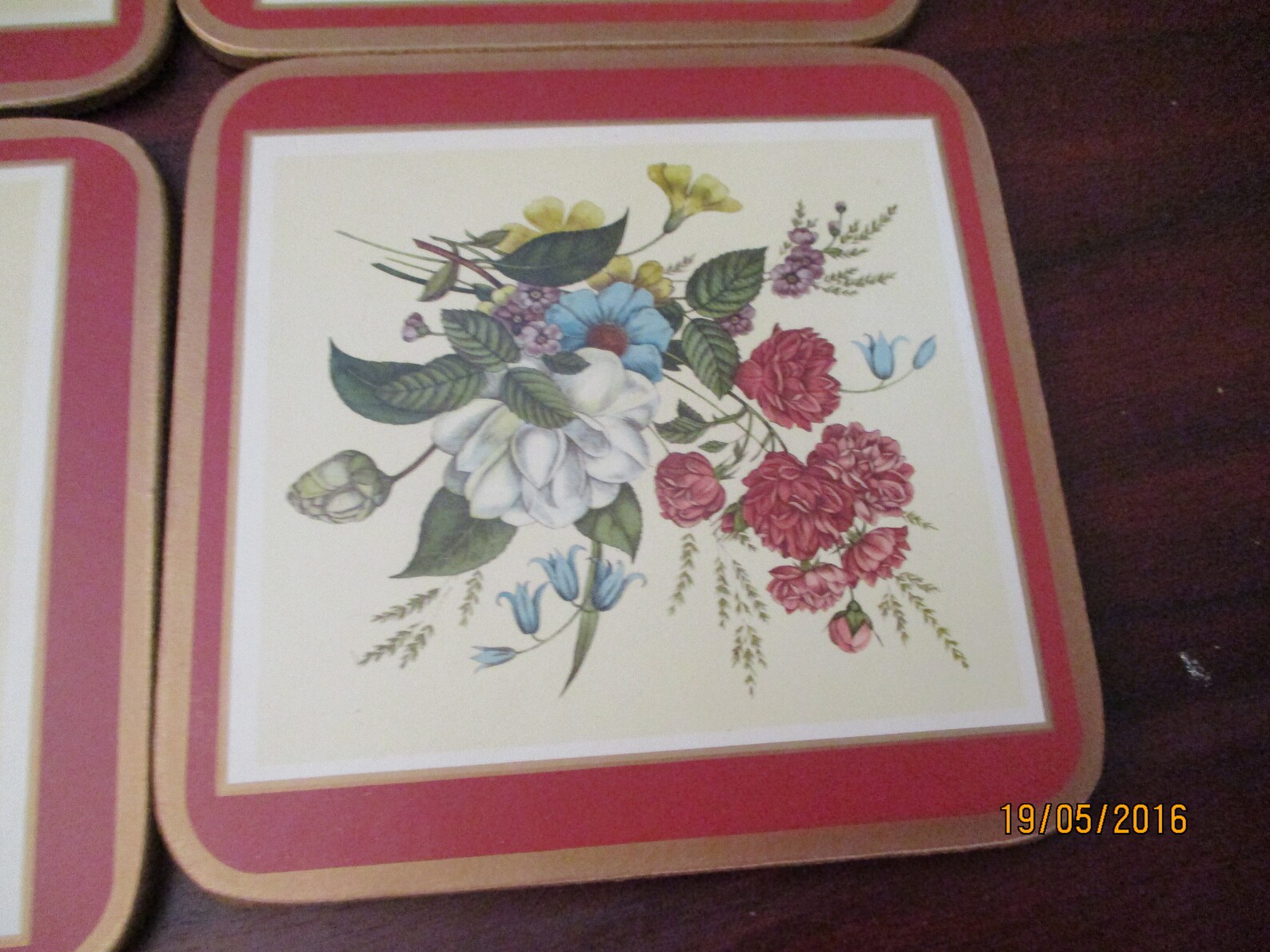 Pimpernel Six Traditional Coaster Set Floral Spray Etsy