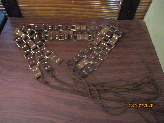 Vintage Ladies Brown Suede and Metal Stud Belt wi… - image 2