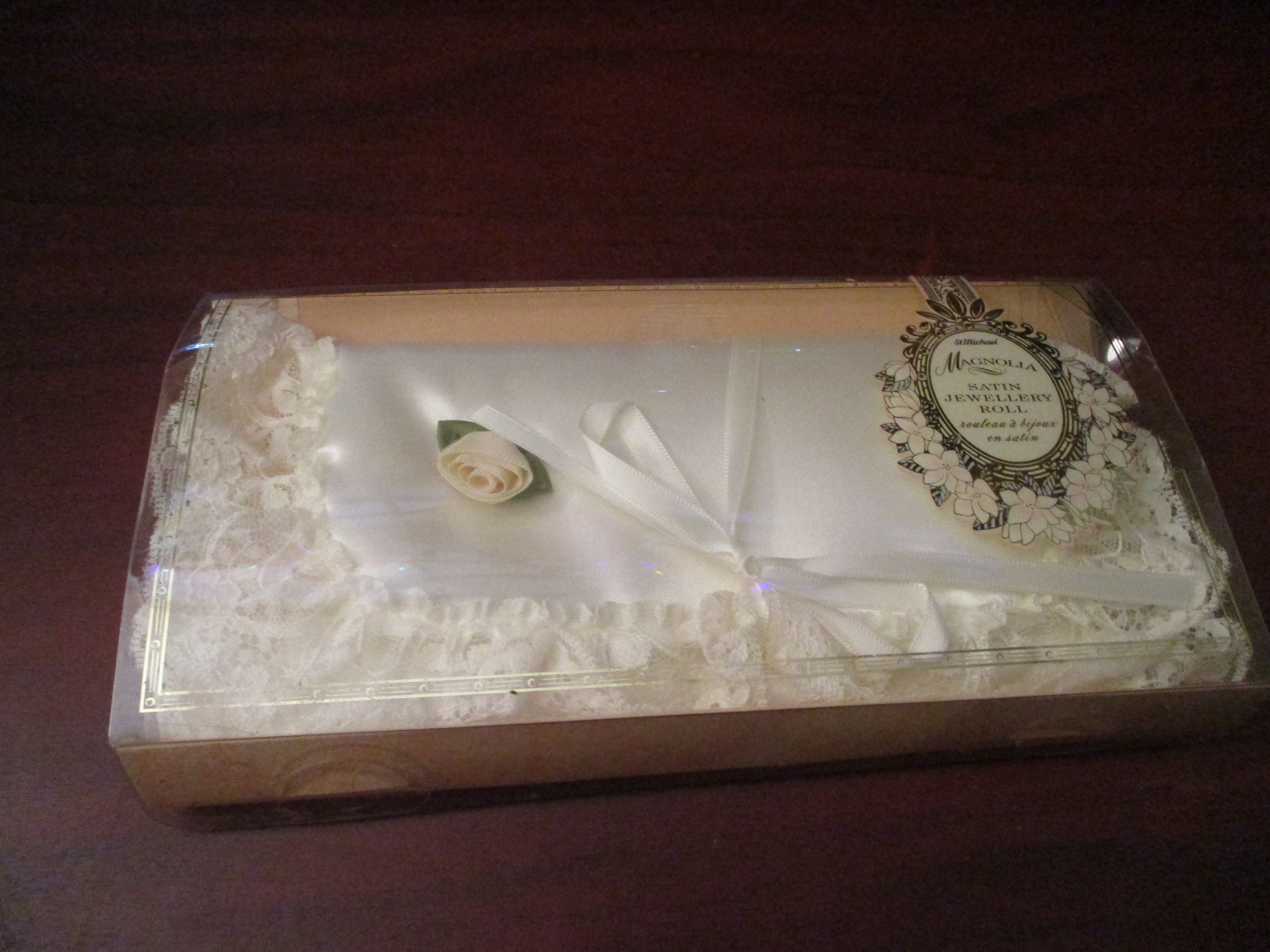 Marks and Spencer Magnolia Satin Jewellery Roll Cream Satin