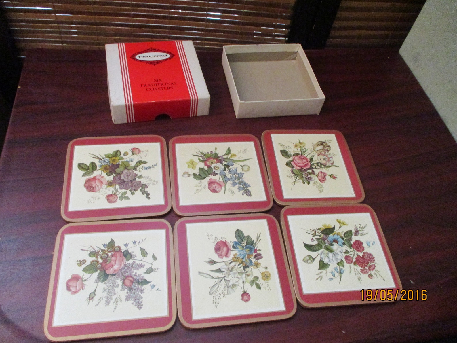 Pimpernel Six Traditional Coaster Set Floral Spray Etsy