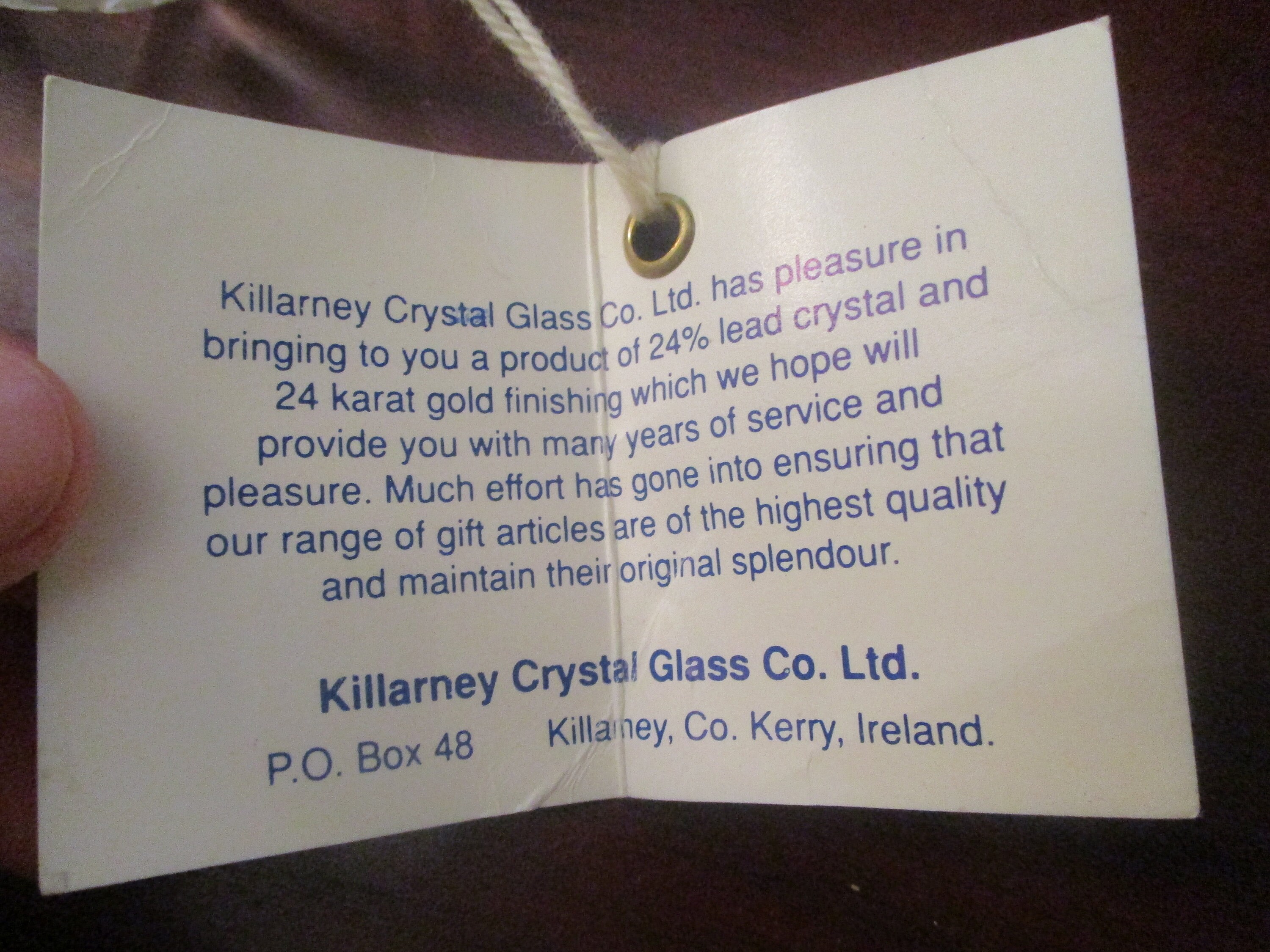 Killarney Crystal Glass Candle Holder With Gold Plate Finish Etsy