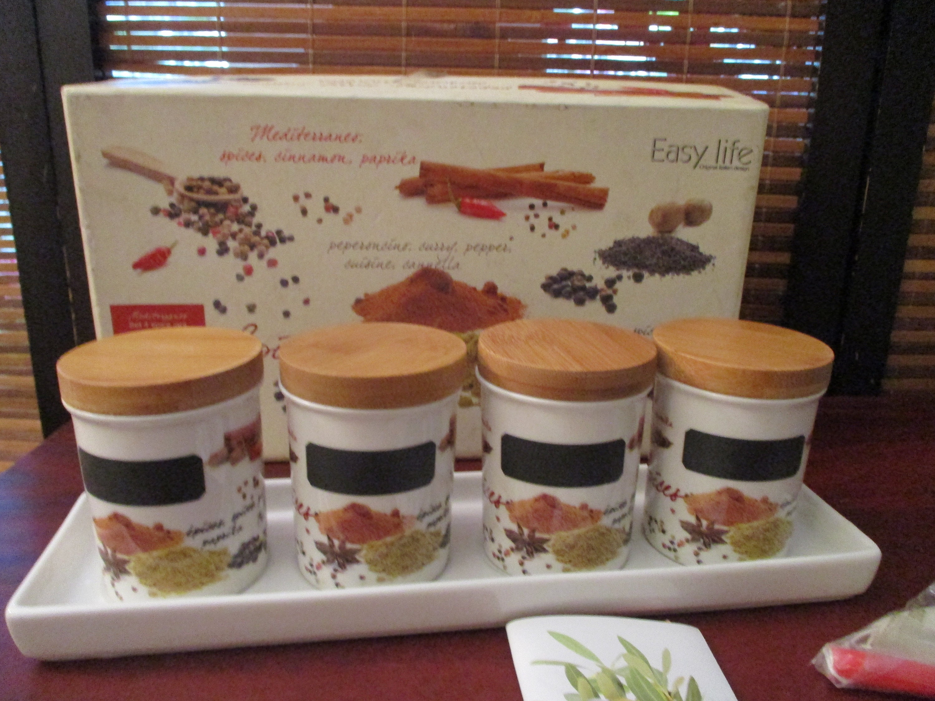 Set of Four Ceramic Spice Pots With Stand Etsy UK