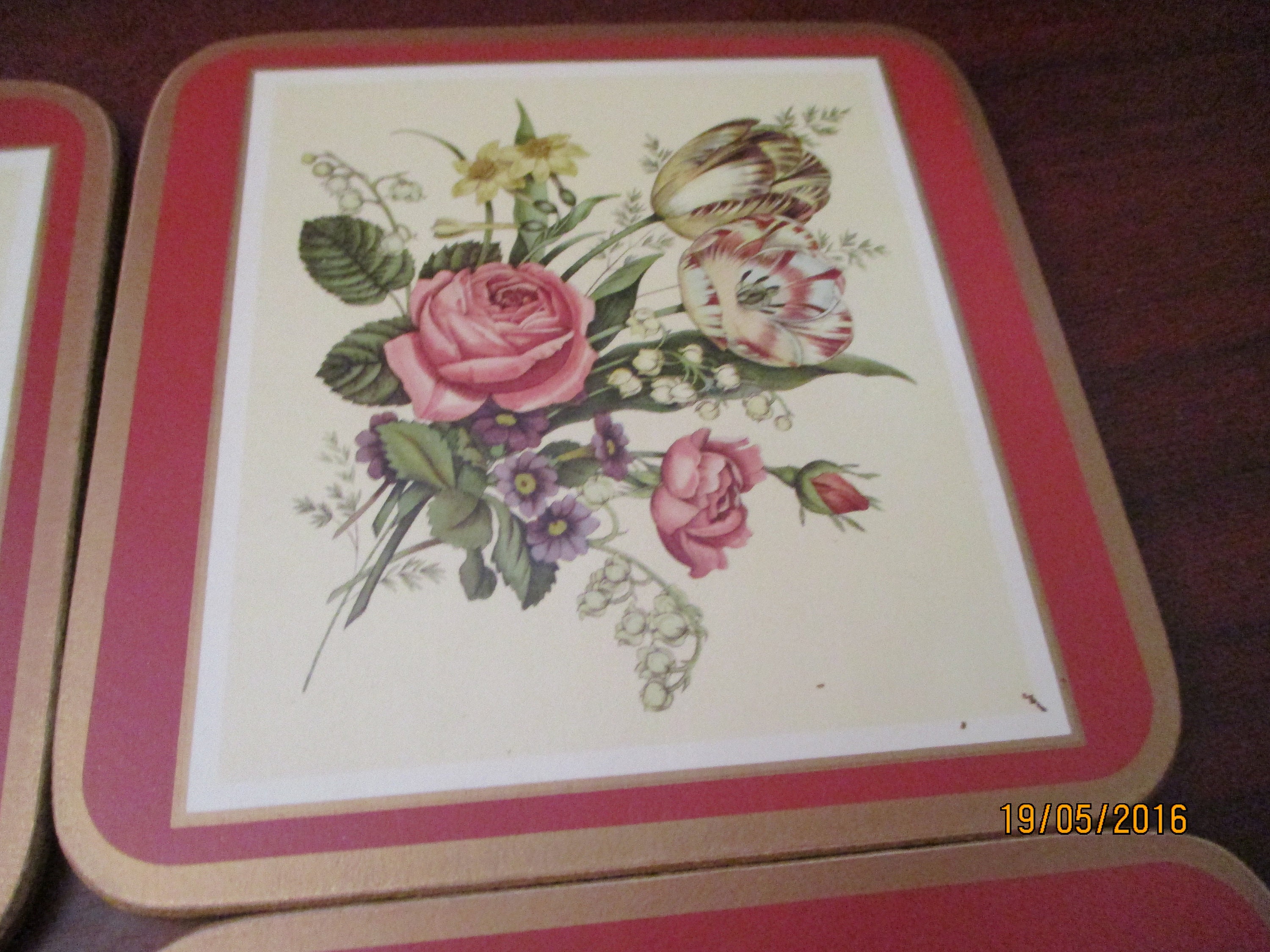 Pimpernel Six Traditional Coaster Set Floral Spray Etsy