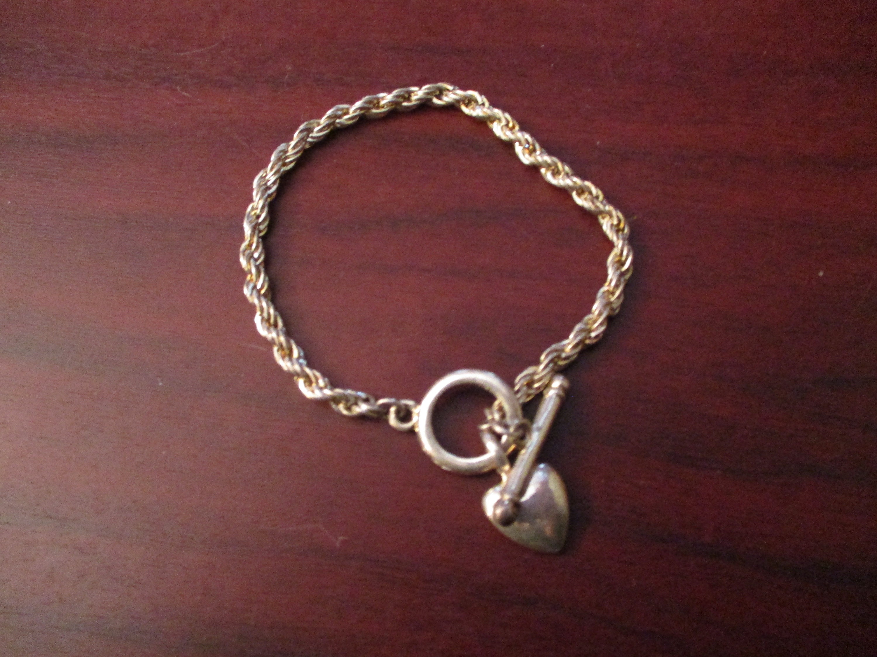 Silver Colour Heart Charm Chain Bracelet | Etsy