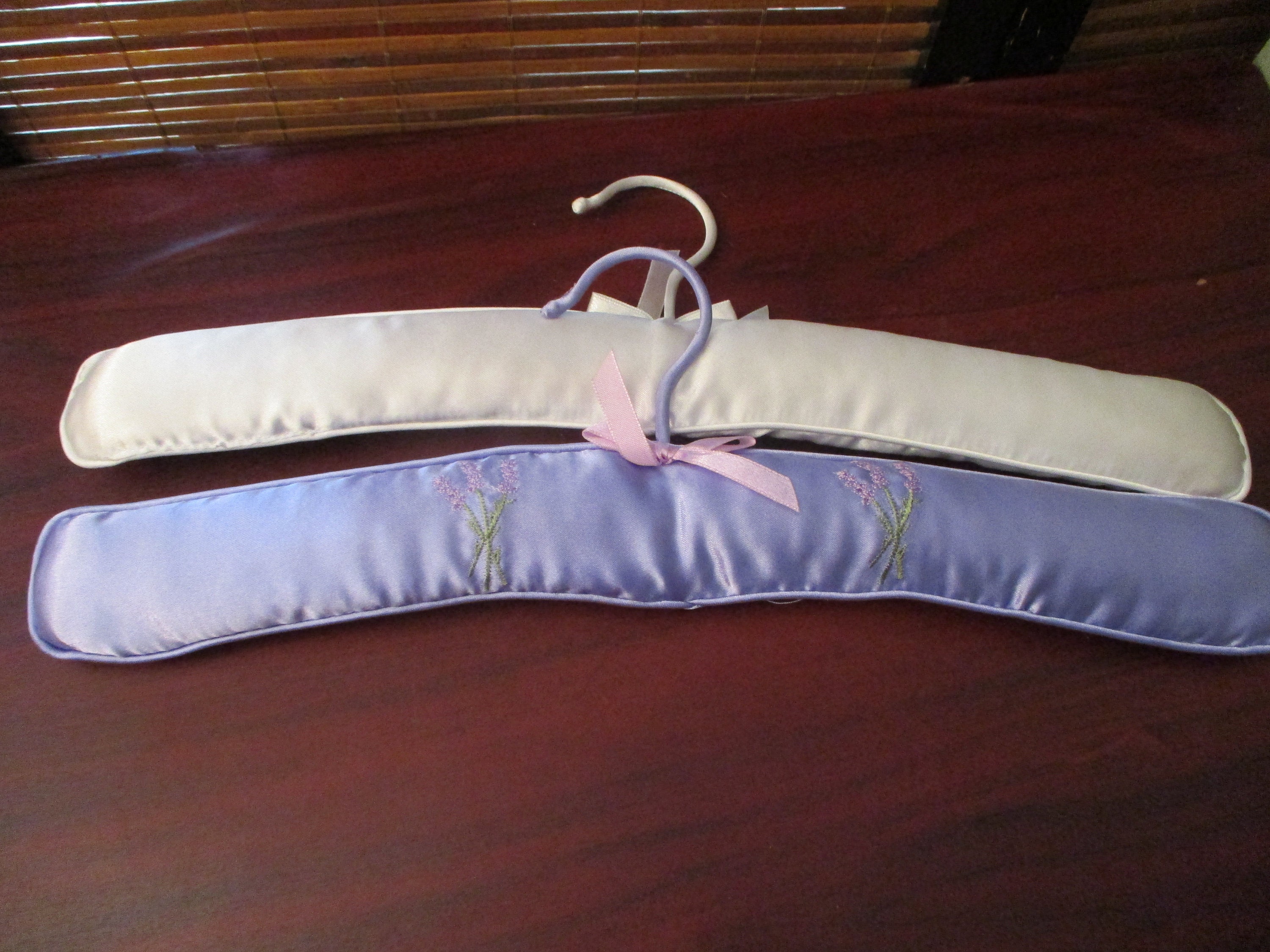 Vintage Decorative Satin Padded Coat Hangers Set of Two Etsy