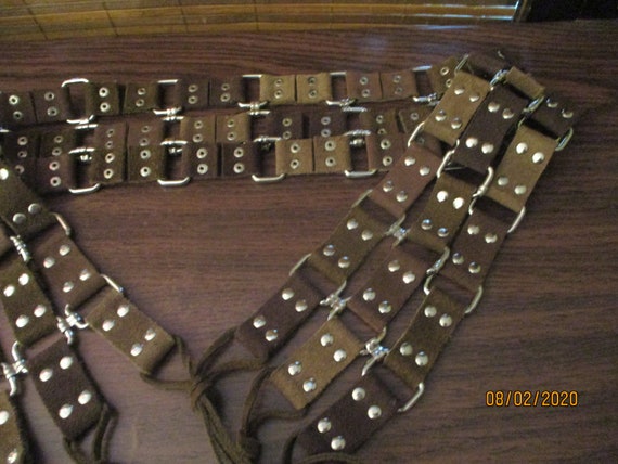 Vintage Ladies Brown Suede and Metal Stud Belt wi… - image 4