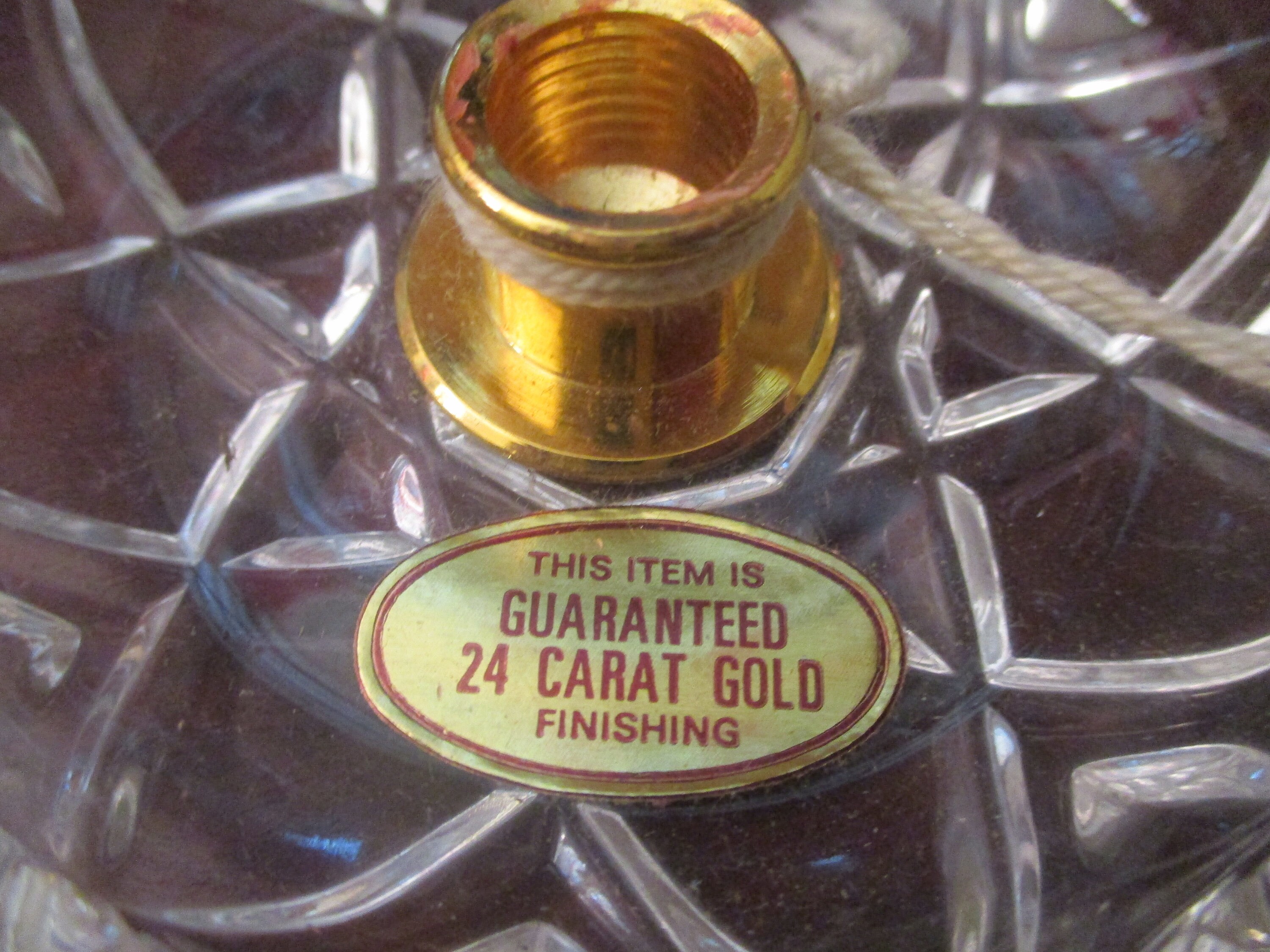 Killarney Crystal Glass Candle Holder With Gold Plate Finish Etsy