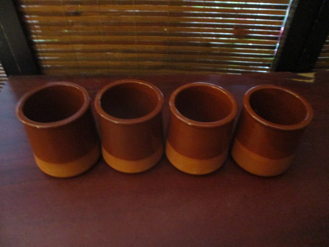 Four Terracotta Yoghurt Yoplait Pots Meridiano Vila Real Terracotta