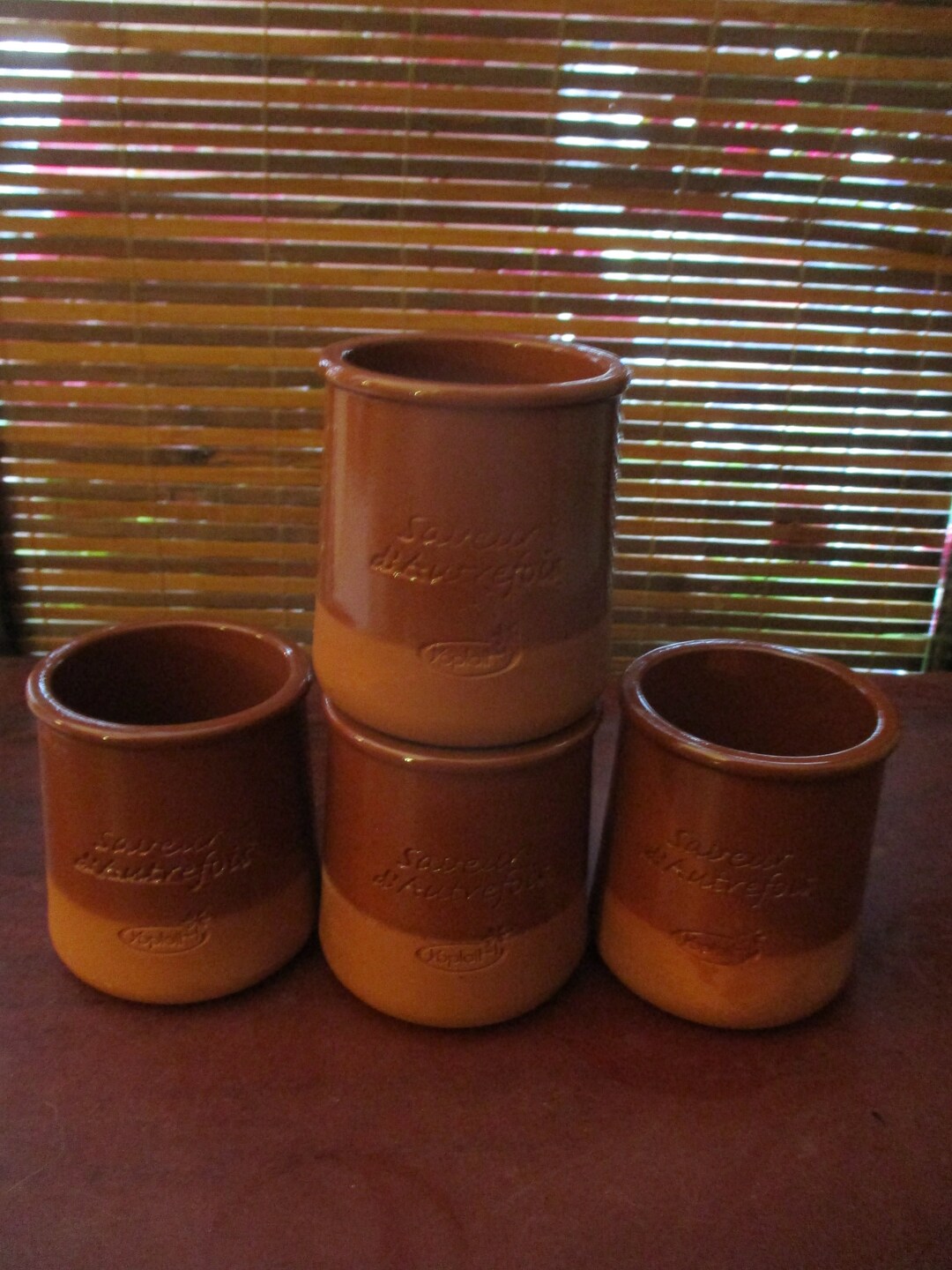 Four Terracotta Yoghurt Yoplait Pots Meridiano Vila Real Terracotta