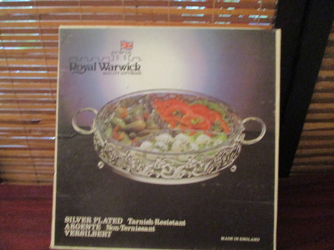 Royal Warwick Glass & Silver Plated H'orderves Platter / Etsy UK