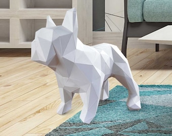 Bulldog DIY folding kit pdf - easy downloads - geometric papercraft