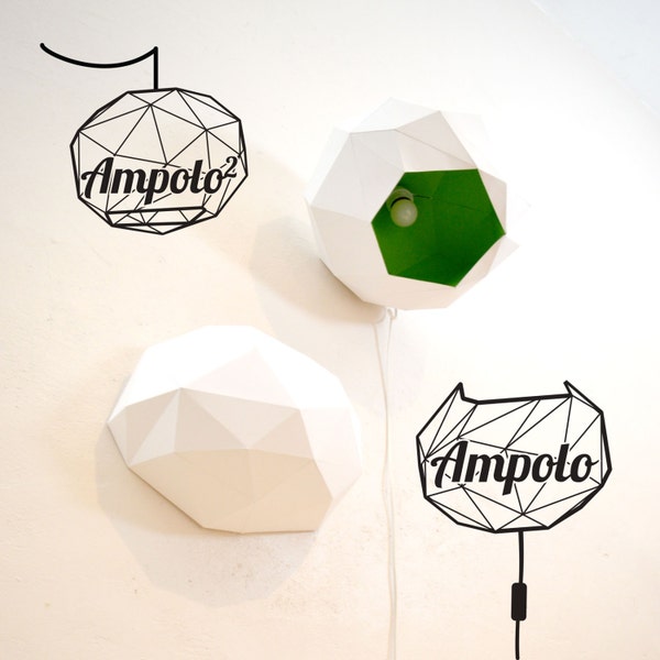 Ampolo - DIY - abat-jour asymétrique et géométrique pour plafond ou mur - modèle à télécharger papercraft