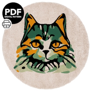 Cat Rug tufting pattern PDF