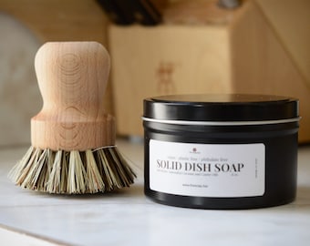 Saboneteira sólida vegana - Saboneteira natural - Bloco de lavar louça sem perfume - Sem palma - Limpeza ecológica - Desperdício zero - Sem plástico
