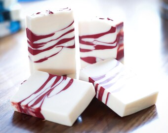 Peppermint Soap -Stocking Stuffer -Candy Cane -Handmade Soap -Christmas Gifts -Holiday Gifts -Vegan Soap-Shea Butter-Homemade Soap-Palm Free