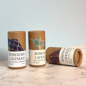 Handmade Vegan Lip Balm - Eco Friendly - Stocking Stuffer - Christmas Gift - All Natural - Biodegradable Tube -Soothing Lip Balm -Zero Waste