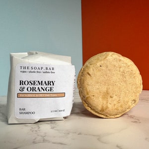Cedarwood Orange & Rosemary Shampoo Bar -Vegan Shampoo for Oily Hair - Zero Waste -Eco Friendly Plastic Free Shampoo -Sulfate Free -SLS Free