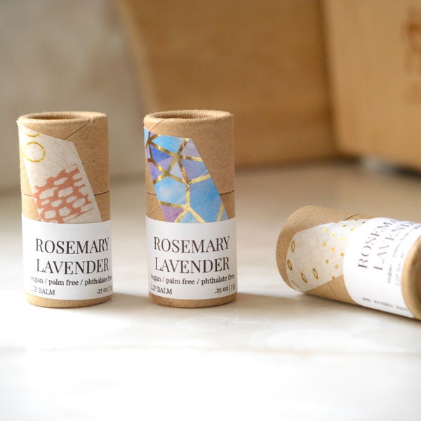 Baume à lèvres végétalien fait à la main - Eco Friendly - Stocking Stuffer - Cadeau de Noël - Tout naturel - Tube biodégradable -Baume apaisant pour les lèvres -Zéro déchet