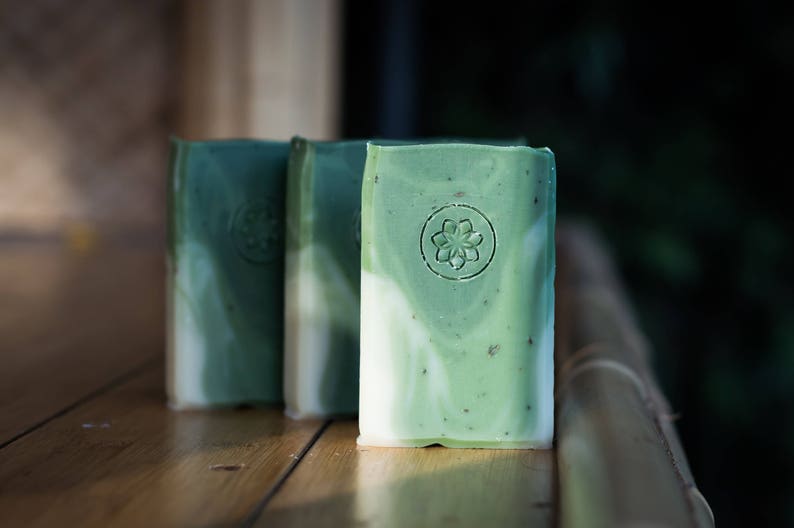 Forest Green Pine Tree Stocking Stuffer Christmas Gifts Holiday Gifts Handmade Soap Vegan Soap All Natural Skincare Homemade Soap image 4