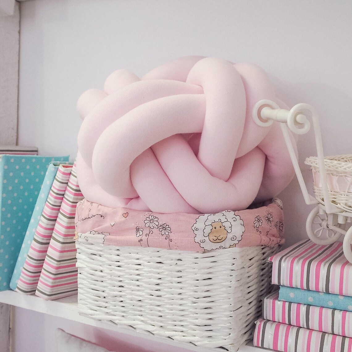 Knot pillow light pink knotted pillow chunky pillow sofa Etsy